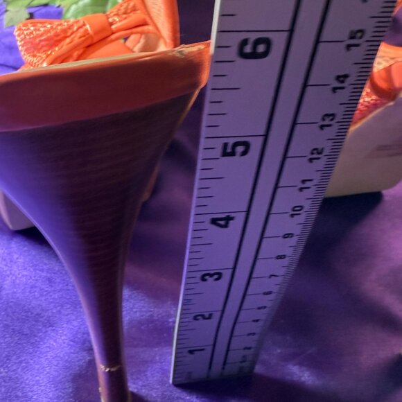 📌Michael  Fishnet Slingback 5.5" High Hell Sandals with Platform an Bow 9.5 M - Picture 6 of 16